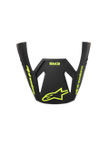 Alpinestars S-M3 Radium ECE06 Vizier, vervangvizier voor motorcrosshelm, grijs, zwart en fluogeel mat, voorzien van fluogeel Alpinestars-logo en ster-logo, matte afwerking, aerodynamisch ontwerp voor off-road racing