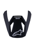 Alpinestars S-M3 Youth Solid Vizier, reserve helmklep voor motorcrosshelm voor de jeugd, mat zwarte afwerking met witte SM3-branding en sterlogo, duurzaam kunststof accessoire voor off-road racen