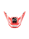 Alpinestars S-M7 Deed ECE06 vizier, motorcrosshelm vizier, rood, zwart en wit glanzend, hoekig aerodynamisch ontwerp met wit ster-logo op zwart middenpaneel, voorzien van SM7- en Deed-branding, glanzende afwerking voor off-road prestaties