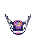 Alpinestars S-M7 Deed vizier, motorcrosshelm accessoire, paars, roze en wit, glanzende afwerking met neongeel sterlogo en SM7-branding, hoekig aerodynamisch ontwerp voor off-road racing