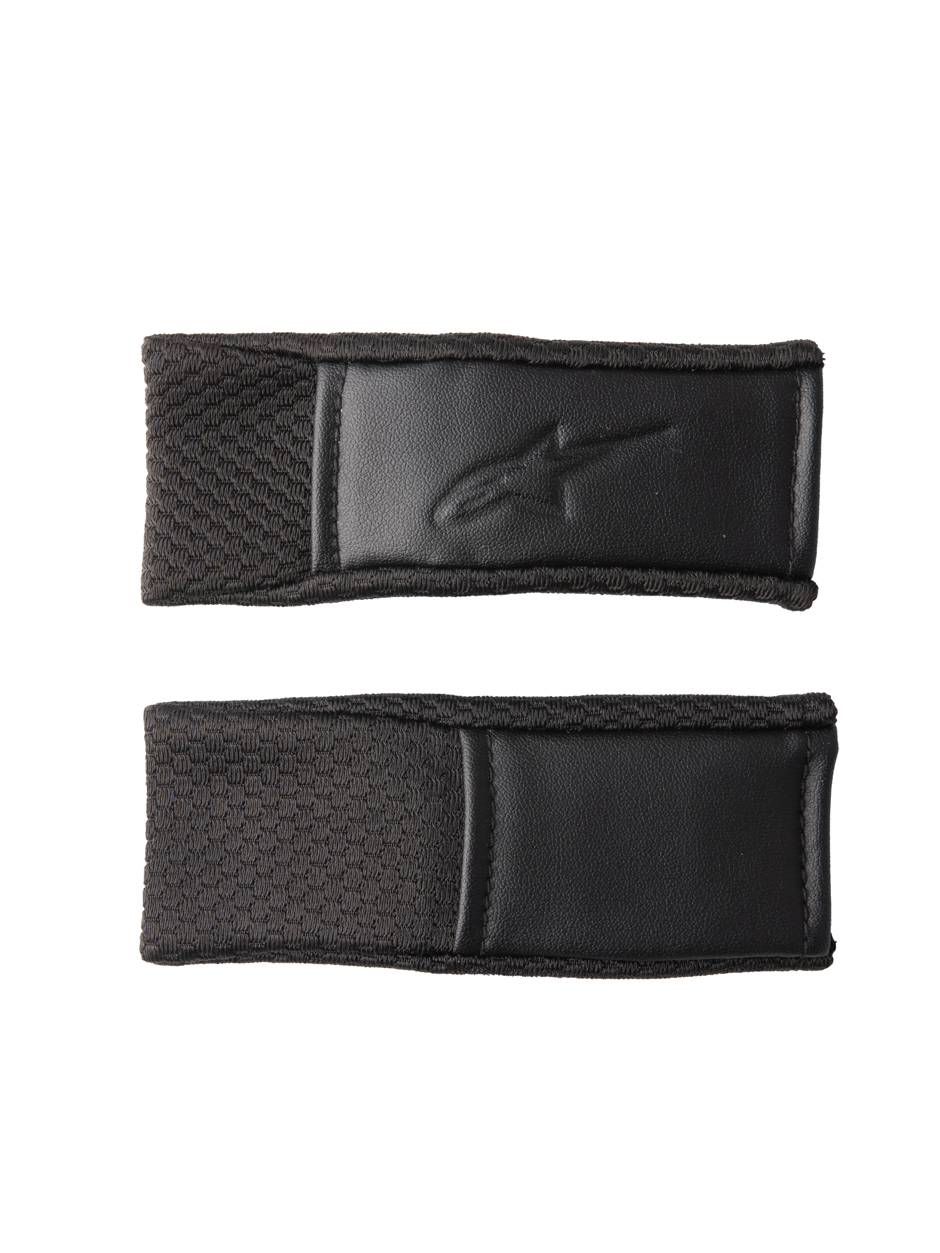 Alpinestars S-M7 kinbandhoesset, zwart, vervangende kinbandhoezen met gestructureerd grippatroon en logo in reliëf, gestikte randen, motorcross helmaccessoires
