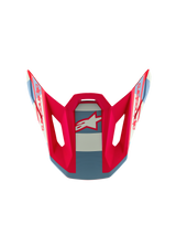 S-M7 Beast Coast Beperkte Oplage vizier in rood en blauw met wit Alpinestars-logo, officieel reserveonderdeel.