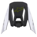 Alpinestars S-M5 Bond Vizier, vervangende helmklep, Silver Yellow Fluo Glossy, centraal geel fluo sterlogo, SM5-tekst, witte zijpanelen met ASTARS-branding, glanzende afwerking voor motorcross-bescherming