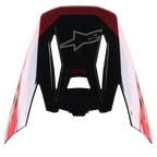 Alpinestars S-M5 Beam Black Red Glossy vizier, vervangend onderdeel voor motorcrosshelmen, glanzende afwerking met rode accenten, voorzien van het Astars-logo en SM5-tekst, ontworpen voor off-road en motorcross