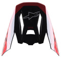 Alpinestars S-M5 Beam Vizier, motorcross helmaccessoire, glanzend zwart en rood, met een grijs sterlogo en rode SM5-branding, vervangend vizier voor off-road race-uitrusting