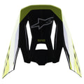 Alpinestars S-M5 Beam-vizier, motorcross helmaccessoire, zwart en fluo geel glanzend, voorzien van S-M5 branding en Alpinestars-logo, glanzende afwerking voor off-road racehelmen