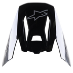 Alpinestars S-M5 Rover vizier, motocross helm accessoire, Black Anthracite Camo Glossy, glanzende zwarte afwerking met grijs ster-logo, aerodynamisch ontwerp met uitsparingen voor luchtstroom