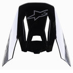 Alpinestars S-M5 Rover vizier, vervangend vizier voor motorcrosshelm, zwart antraciet camo glanzend, met grijs Alpinestars-logo, hoekig ontwerp met camouflage-accenten aan de zijkant, vervangingsonderdeel voor off-road racehelmen