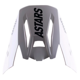 Alpinestars S-M5 Rayon Visor, Motocross Helmet Replacement Peak, Black and Grey Matt, featuring bold black ASTARS branding on the top and sides, durable plastic construction with aerodynamic cutouts for off-road riding