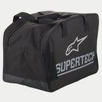 Alpinestars Supertech semi-rigide helmtafel, zwart en zilver, met duurzame constructie en stevige handgrepen voor motorbeschermingsuitrusting