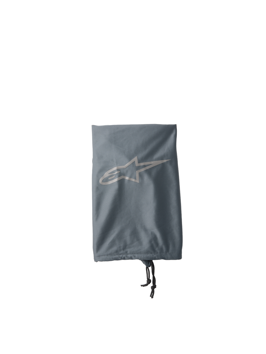 Alpinestars S-M7 Soft Bag, motorcross helm opbergzak, grijs, met een lichtgrijs Alpinestars sterlogo, trekkoordsluiting met zwart koord, lichtgewicht textielconstructie voor bescherming van off-road uitrusting
