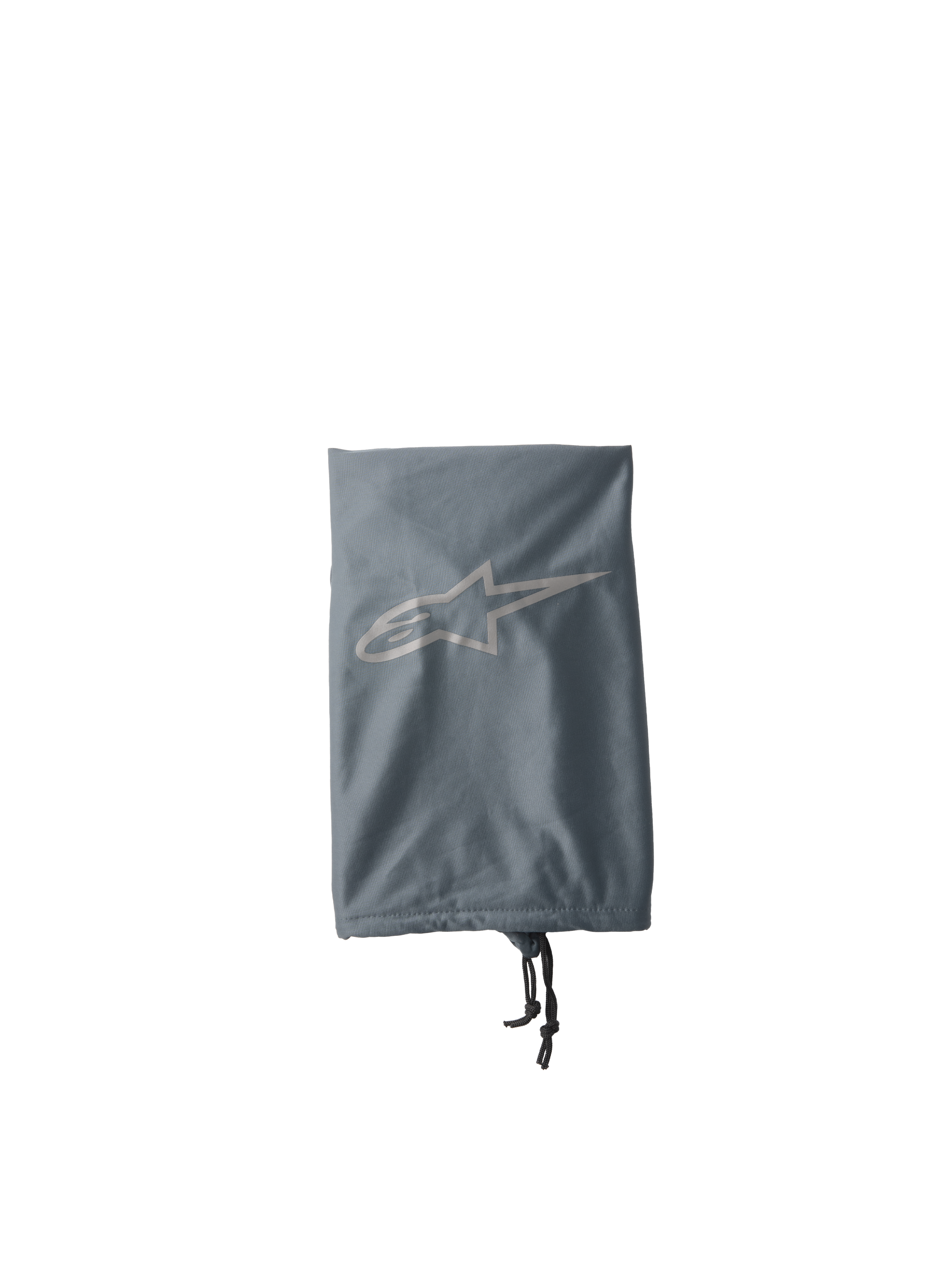 Alpinestars S-M7 Soft Bag, motorcross helm opbergzak, grijs, met een lichtgrijs Alpinestars sterlogo, trekkoordsluiting met zwart koord, lichtgewicht textielconstructie voor bescherming van off-road uitrusting