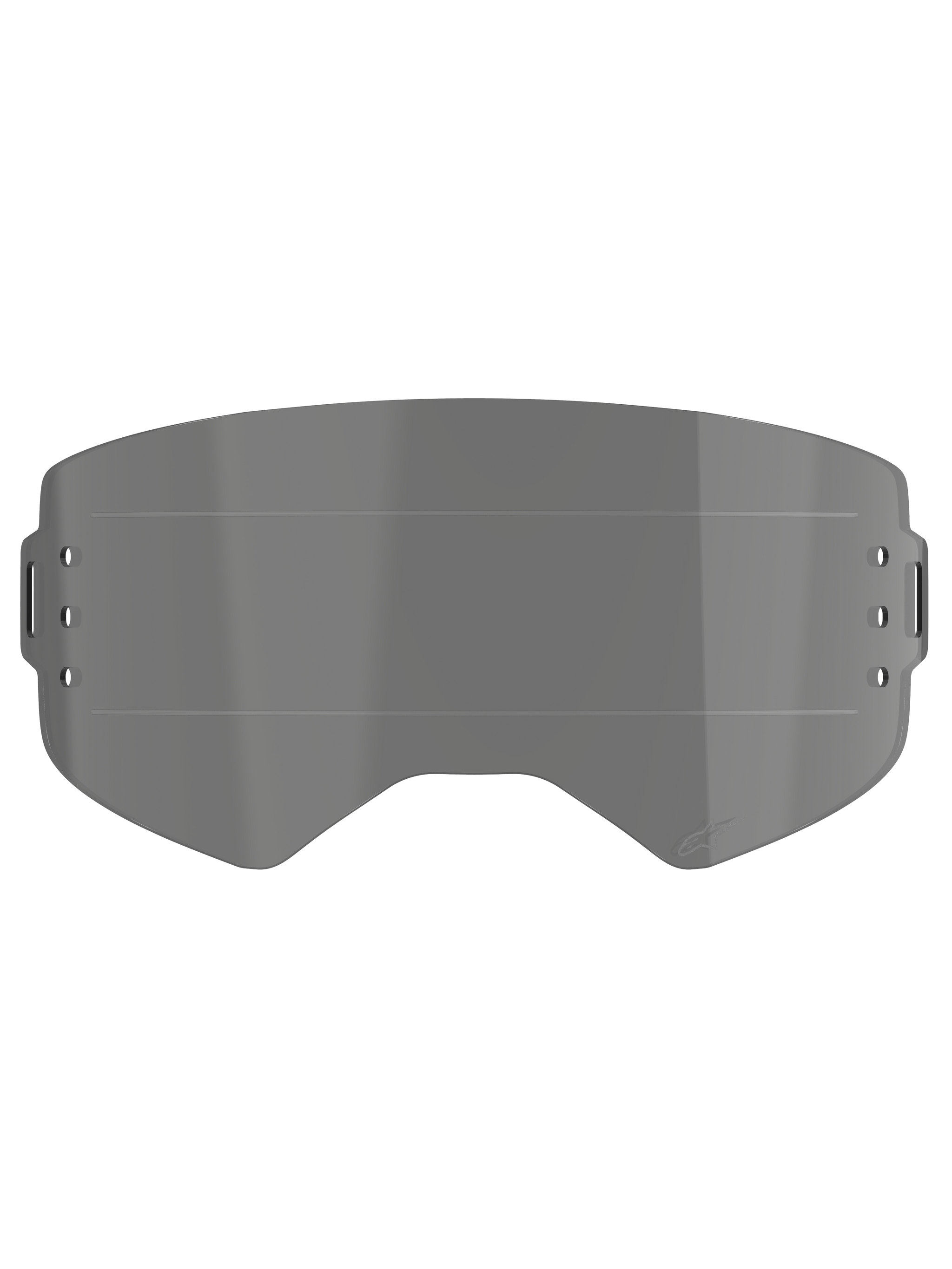 Alpinestars Supertech Roll Off Lens, brilaccessoire, smoke tint, voorzien van horizontale Glide Lines voor soepele filmbeweging, zijdelingse bevestigingsgaten voor het roll-off systeem, spuitgegoten polycarbonaat constructie