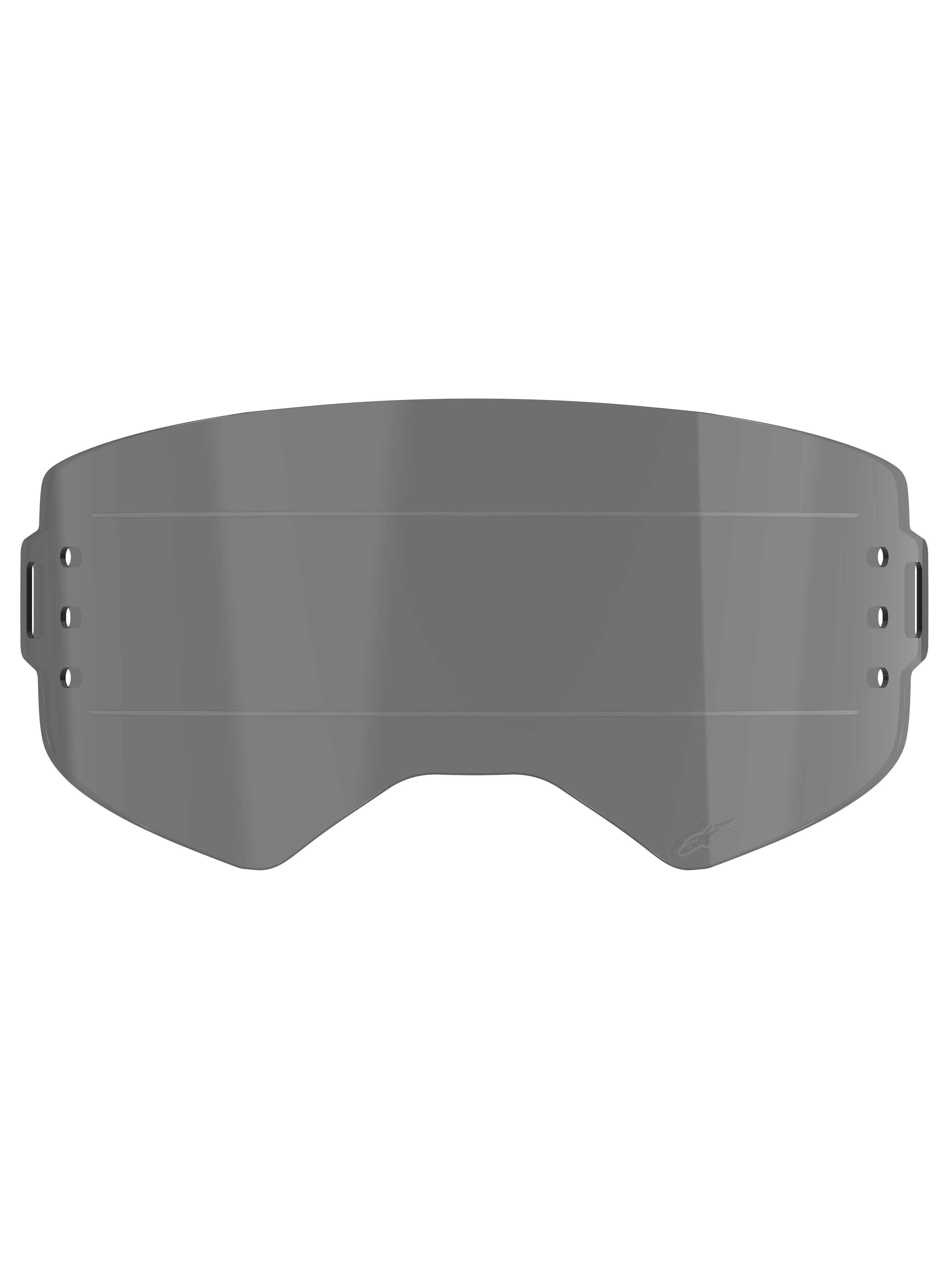 Alpinestars Supertech Roll Off Lens, brilaccessoire, smoke tint, voorzien van horizontale Glide Lines voor soepele filmbeweging, zijdelingse bevestigingsgaten voor het roll-off systeem, spuitgegoten polycarbonaat constructie