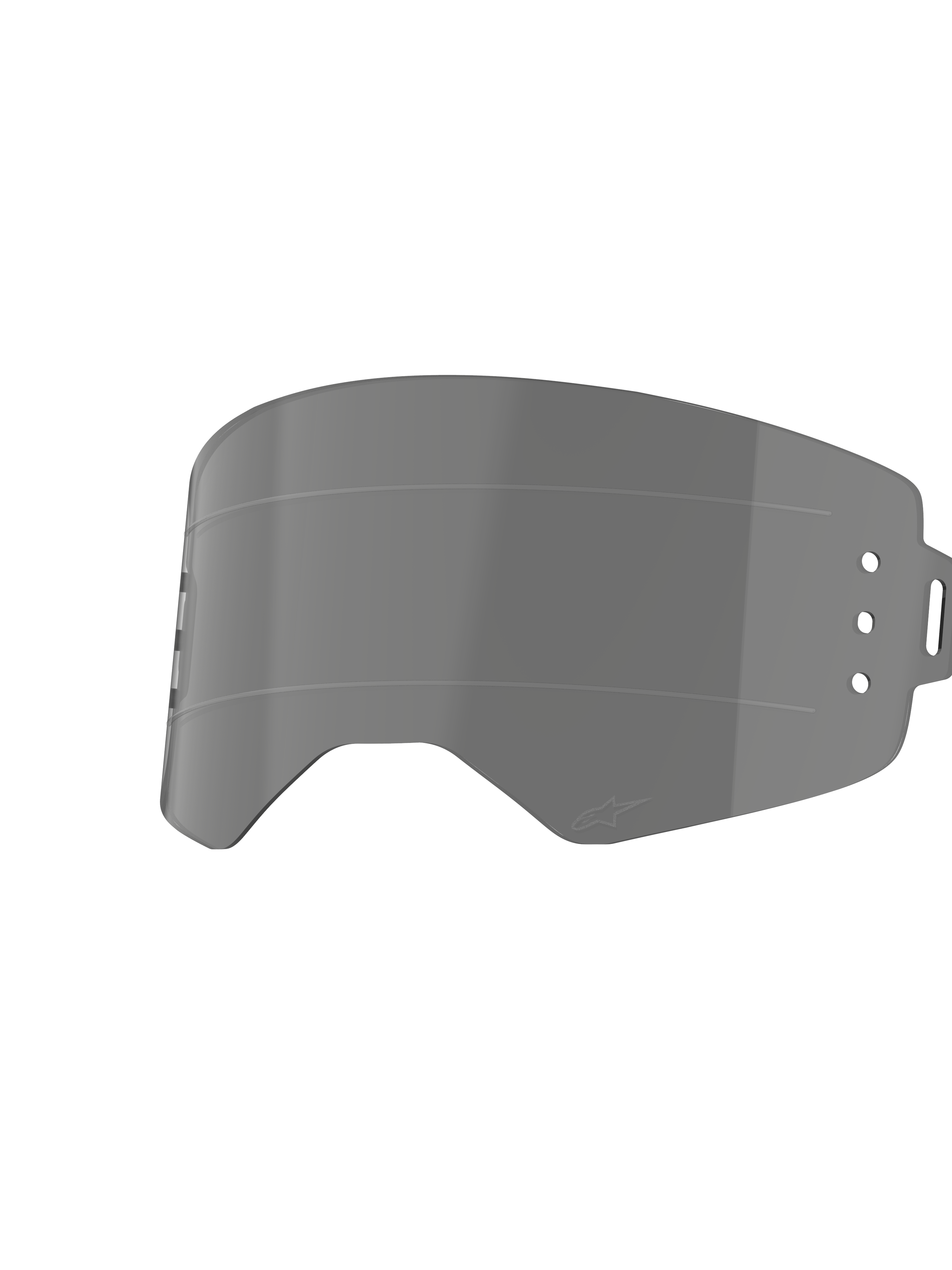Alpinestars Supertech Wide Vision Roll-Off Lens, vervangende lens voor motorcrossbrillen, Smoke-tint, voorzien van horizontale Glide Lines en bevestigingspunten voor het roll-off systeem, transparant slagvast polycarbonaat ontwerp