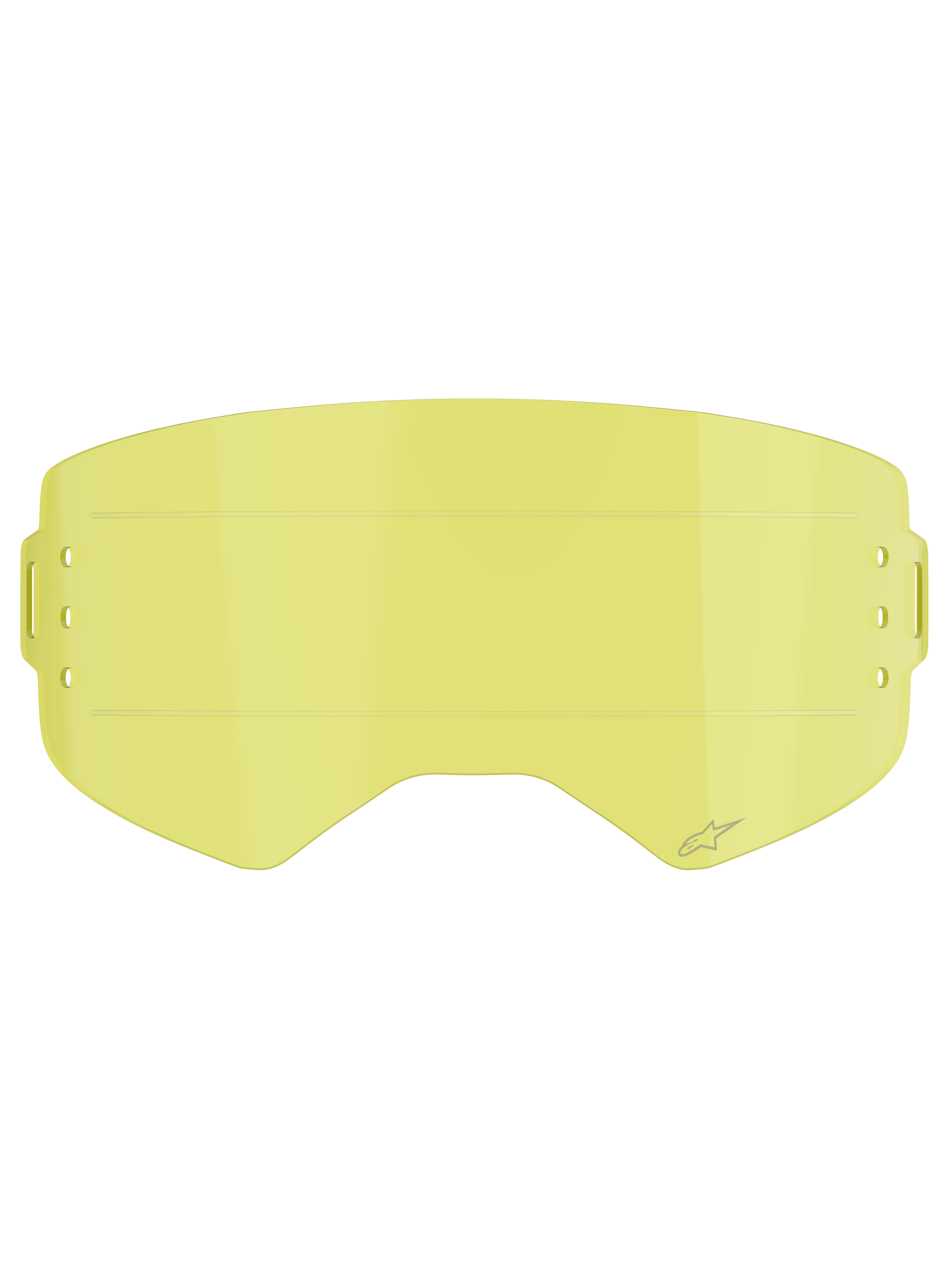 Alpinestars Supertech Roll Off Lens, brilaccessoire, heldergele tint, voorzien van ingebouwde horizontale glijlijnen en geëtst sterlogo, vervangende lens voor motorcross- en off-roadbrillen
