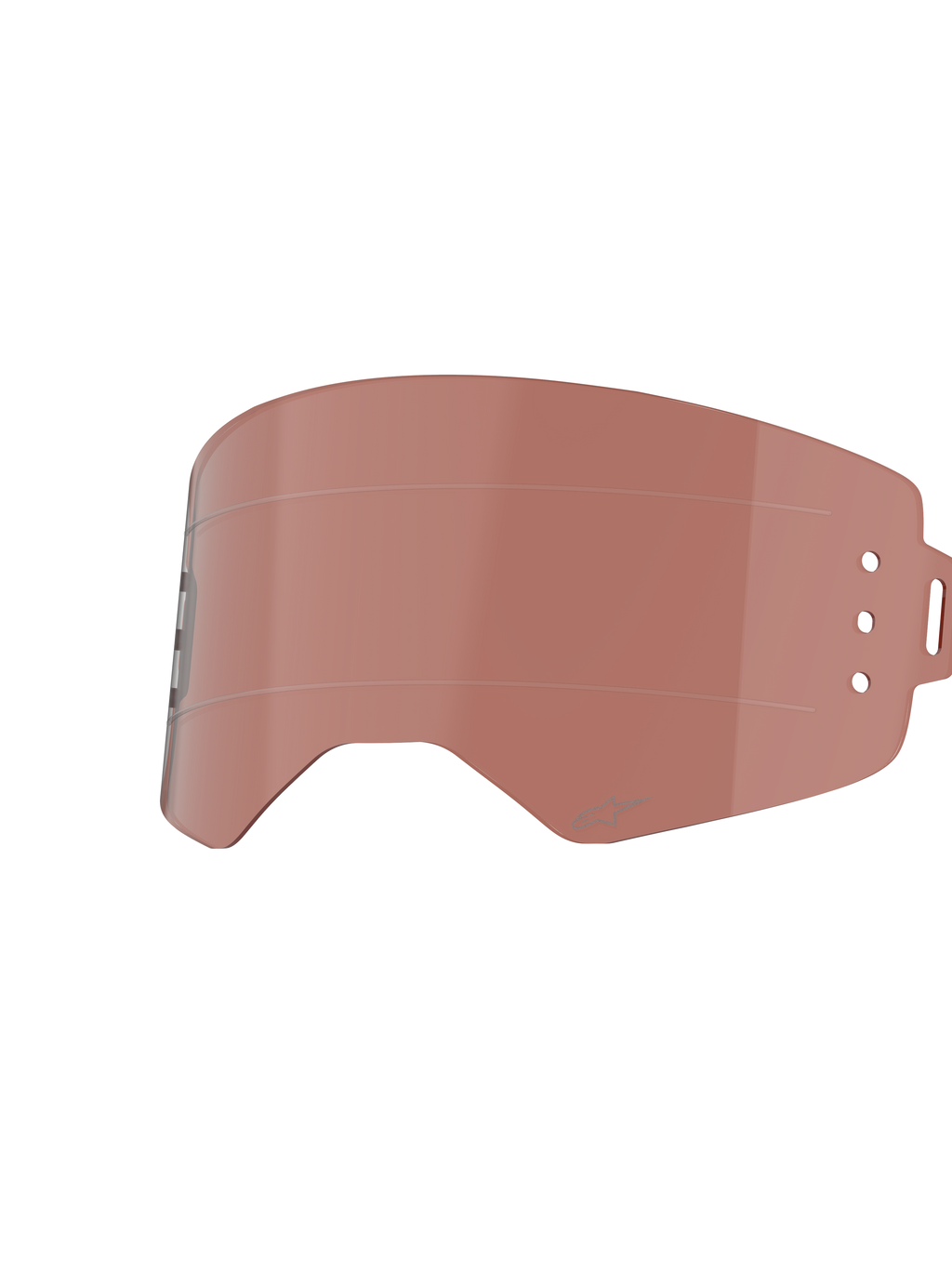 Alpinestars Supertech Roll-Off Lens, Copper Rose tint, vervangende lens voor motorcrossbrillen, voorzien van horizontale glide-lijnen en montagegaten voor roll-off canisters, duurzame polycarbonaat constructie voor off-road racen
