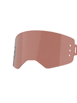 Alpinestars Supertech Roll-Off Lens, Copper Rose tint, replacement lens for motocross goggles, featuring horizontal glide lines and mounting holes for roll-off canisters, durable polycarbonate construction for off-road racing