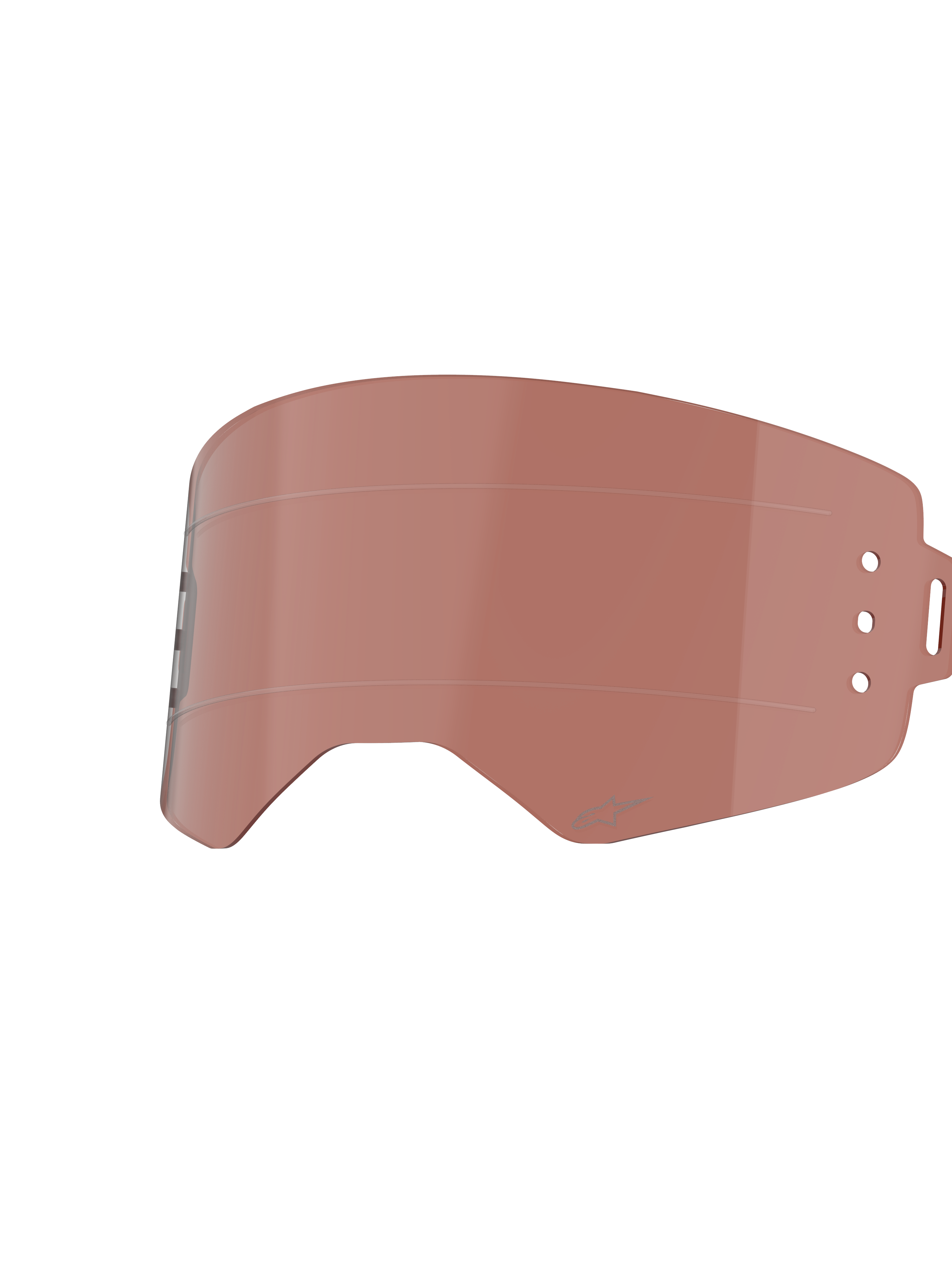 Alpinestars Supertech Roll-Off Lens, Copper Rose tint, vervangende lens voor motorcrossbrillen, voorzien van horizontale glide-lijnen en montagegaten voor roll-off canisters, duurzame polycarbonaat constructie voor off-road racen