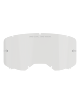 Alpinestars Vision 8-5-3 lens, heldere vervangingslens voor crossbril, polycarbonaat constructie met geïntegreerde tear-off posts en zevenpunts vergrendelingssysteem, voorzien van 'ONE GOAL. ONE VISION.' tekst, voor motorcross en off-road bescherming