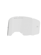 Alpinestars Vision 8-5-3 lens, heldere lens voor motorcrossbril, transparant, voorzien van geïntegreerde tear-off posts en zeven sleutelgat-vergrendelingsinkepingen, "ONE GOAL. ONE VISION." tekst op de bovenrand, duurzame polycarbonaat constructie voor motorcrossbrillen