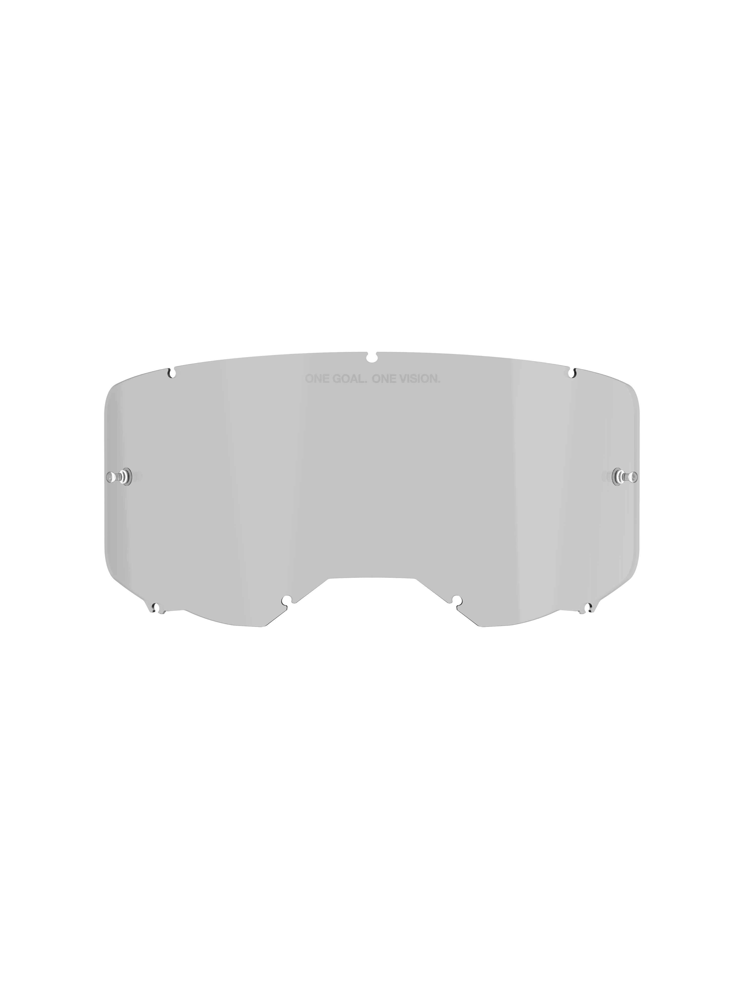 Alpinestars Vision 8-5-3 Smoke Lens, vervangingslens voor motorcrossbrillen, Medium Smoke tint, polycarbonaat constructie met anti-condens en harde coating, voorzien van de tekst 'One Goal. One Vision.' aan de bovenzijde