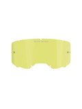 Alpinestars Vision 8-5-3 vervangende lens voor crossbril, geel getint, polycarbonaat constructie met geïntegreerde tear-off posts, "ONE GOAL. ONE VISION." branding, zeven-sleutelgat vergrendelingssysteem, ontworpen voor motorcross- en off-roadbrillen.