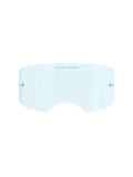 Alpinestars Vision 8-5-3 Smoke Lens, vervanglens voor crossbril, lichtblauwe semi-transparante tint, polycarbonaat constructie, gebogen ontwerp met "ONE GOAL ONE VISION" tekst, bevestigingspunten voor tear-offs