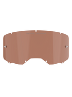 Alpinestars Vision 8-5-3 goggle lens, Copper Rose tint, vervangende motorcross brillens met "ONE GOAL. ONE VISION." tekst, gebogen polycarbonaat ontwerp met tear-off pinnen voor off-road racen