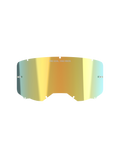 Alpinestars Vision 8-5-3 Mirror Lens, motorcrossbril accessoire, Mirror Gold, reflecterende metallic afwerking met 'ONE GOAL. ONE VISION.' tekst, geïntegreerde tear-off posts, zeven-sleutelgat vergrendelingssysteem, hoogwaardig polycarbonaat voor off-road racing