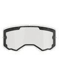 Alpinestars Vision 8-5-3 dubbele lens, transparante vervangingslens voor motorcrossbril, zwarte binnenafdichting met ventilatieopeningen aan de bovenzijde, tear-off-pinnen aan de zijkant, 'ONE GOAL ONE VISION' branding op de bovenrand, off-road race-accessoire