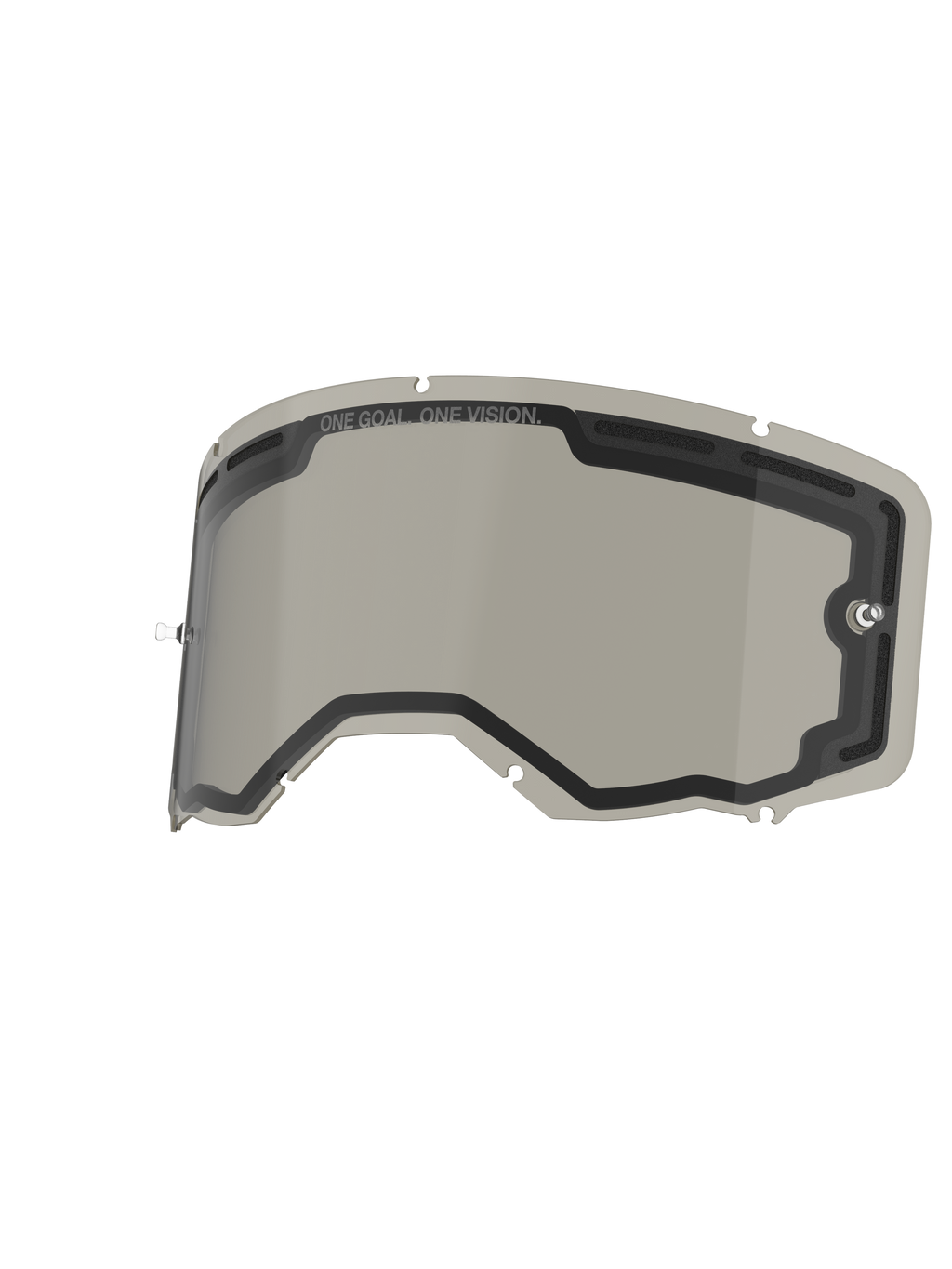 Alpinestars Vision 8-5-3 Dual Pane lens, Smoke kleur, vervangende lens voor crossbril met geventileerde dubbelgelaagde constructie, geïntegreerde tear-off posts en 'ONE GOAL. ONE VISION.' branding, ontworpen voor motorcross en off-road rijden