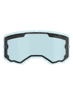 Alpinestars Vision 8-5-3 Dual Pane Lens, lichtblauw getint vervangingsglas voor motorcrossbril, zwarte binnenafdichting met "ONE GOAL. ONE VISION." branding, tear-off posts aan de zijkant, gebogen ontwerp met ventilatie aan de bovenkant voor motorcross en off-road rijden
