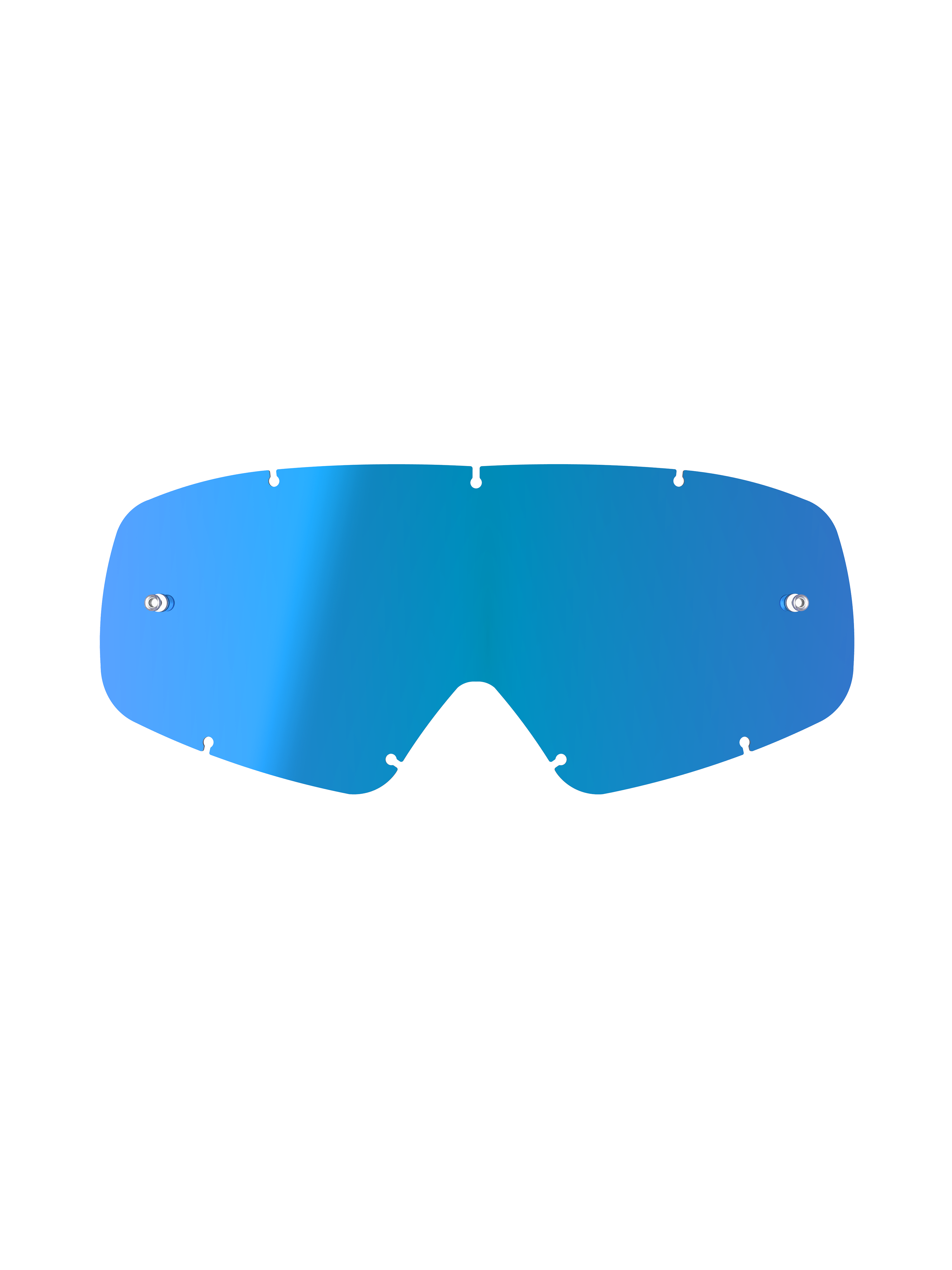 Alpinestars Vision Youth spiegellens, Mirror Blue vervangende lens voor crossbril, gebogen polycarbonaat ontwerp met zeven sleutelgat-vergrendelingspunten en tear-off pinnen, jeugd motorcross accessoire