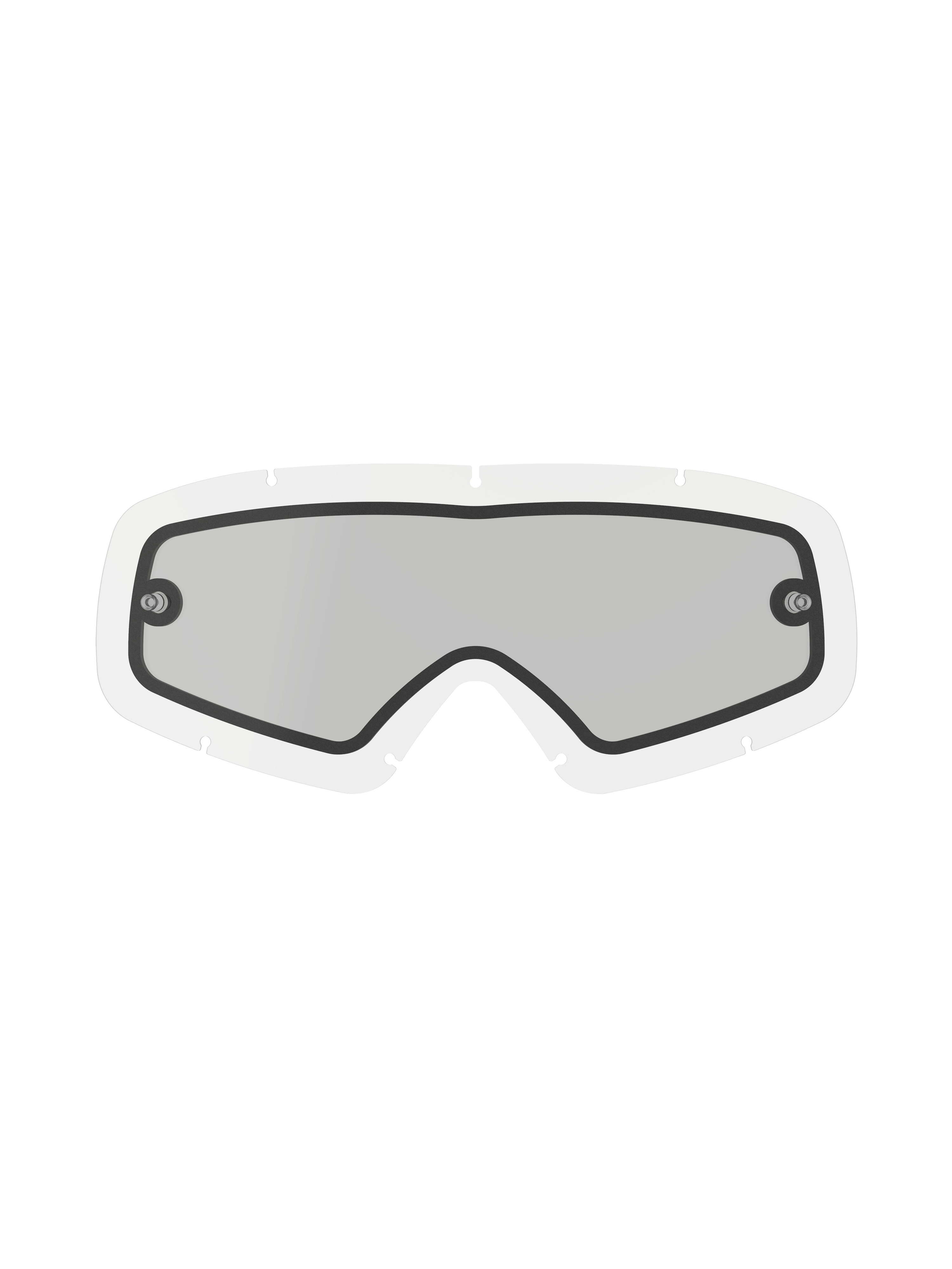 Alpinestars Vision Dual Pane Jeugd Lens, heldere vervangingslens voor jeugd motorcrossbrillen, gebogen breedbeeld ontwerp met zwarte randafdichting, geïntegreerde tear-off posts, dubbelwandige anti-condens polycarbonaat constructie