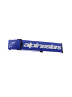 Alpinestars Supertech Goggles Strap, vervangende band voor motorcrossbril, blauw en wit, opvallend wit Alpinestars-woordmerk en sterlogo, zwarte ISP-wig en framebevestigingsclips, duurzame geweven textuur
