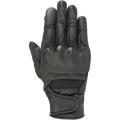 Alpinestars Stella Vika V2 handschoenen, dames motorhandschoenen, zwart leer, geperforeerde vingers voor ventilatie, visco-elastische knokkelbescherming, korte manchet met klittenbandsluiting en sterlogo