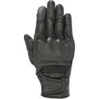 Alpinestars Stella Vika V2 handschoenen, dames motorhandschoenen, zwart leer, geperforeerde vingers voor ventilatie, visco-elastische knokkelbescherming, korte manchet met klittenbandsluiting en sterlogo