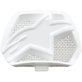 Alpinestars Supertech M10/M8 helm kinventilatie, wit, vervangend ventilatieonderdeel met een stervormig ontwerp en een zilveren gaasrooster aan de achterzijde, motorhelm accessoire