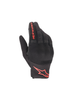 Alpinestars Copper handschoenen, urban motorhandschoenen, zwart en rood, harde knokkelbescherming en accordeonpanelen.