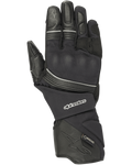 Alpinestars Jet Road Gloves, Black Motorcycle Gloves, Gore-Tex Waterproof, Leather and Textile Construction, Long Gauntlet Cuff, Reinforced Knuckle Protection, Reflective Piping, Adventure Touring Gear