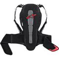 Alpinestars Nucleon Kr-2 rugbeschermer, motorfiets rugprotectie, zwart met rood sterlogo, mesh-constructie met grijs centraal paneel, verstelbare schouderbanden en tailleband, ergonomisch ontwerp met geperforeerde zijpads