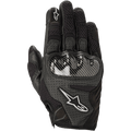 Alpinestars Stella SMX-1 Air V2 dames motorhandschoenen, zwart, motorhandschoenen met geperforeerd leer en ademend mesh, carbon-stijl knokkelbescherming, witte Alpinestars sterlogo's, sportief ontwerp met korte manchet