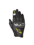 Alpinestars SMX-1 Air V2 Gloves, Men's Road Riding Gloves, Black and Yellow Fluo, Leather and Mesh, CE Certified.
