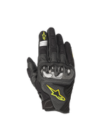 Alpinestars SMX-1 Air V2 handschoenen, heren-motorhandschoenen voor straatgebruik, zwart en geel fluo, leer en mesh met harde knokkelbescherming, CE-gecertificeerd