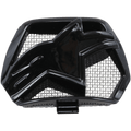 Alpinestars Supertech M10/M8 helm kinventilatie, zwart glanzend kunststof vervangingsonderdeel, voorzien van een centraal stervormig logo en intern mesh-rooster, ventilatie-accessoire voor motorcrosshelmen
