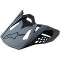 Alpinestars Supertech M10 Meta helmvizier, vervangende klep voor motorcrosshelmen, mat zwart en grijs, zwart Astar-logo en geometrische ventilatieopeningen, aerodynamisch ontwerp voor off-road racing