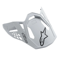 Alpinestars Supertech M10 Dyno helmvizier, Matte White, voorzien van zwarte Alpinestars sterlogo's, motorcross helmscherm met geometrische uitsparingen voor luchtstroom, matte afwerking, aerodynamisch ontwerp voor off-road prestaties