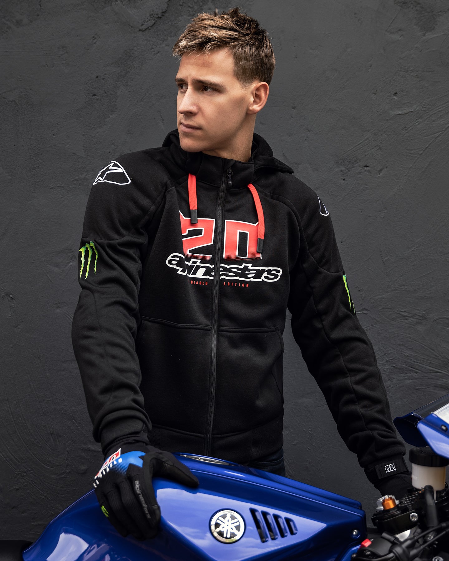 FQ20 Chrome Ignition Monster - Zwart Hoodie Motorcycle | Alpinestars®