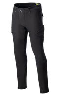 Alpinestars Caliber Slim Fit Tech Riding Pants, motorrijbroek, zwart, voorzien van schuine cargozakken in combat-stijl, slim tapered fit, riemlussen en knoopsluiting, gemaakt van stretch Cordura denim voor een technische urban look